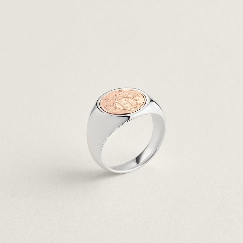 HERMES シルバー ロゴリング Hermès Ex-Libris signet ring, small model | Hermès Mainland China